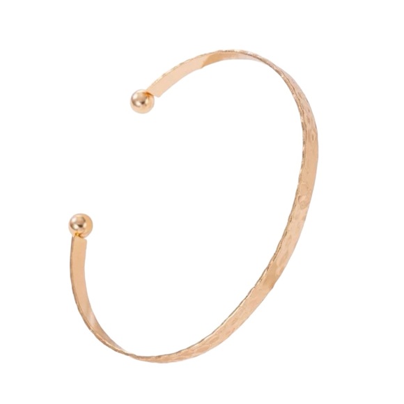 Gold Textured Lightweight Cuff Bracelet - Picture 2 of 4